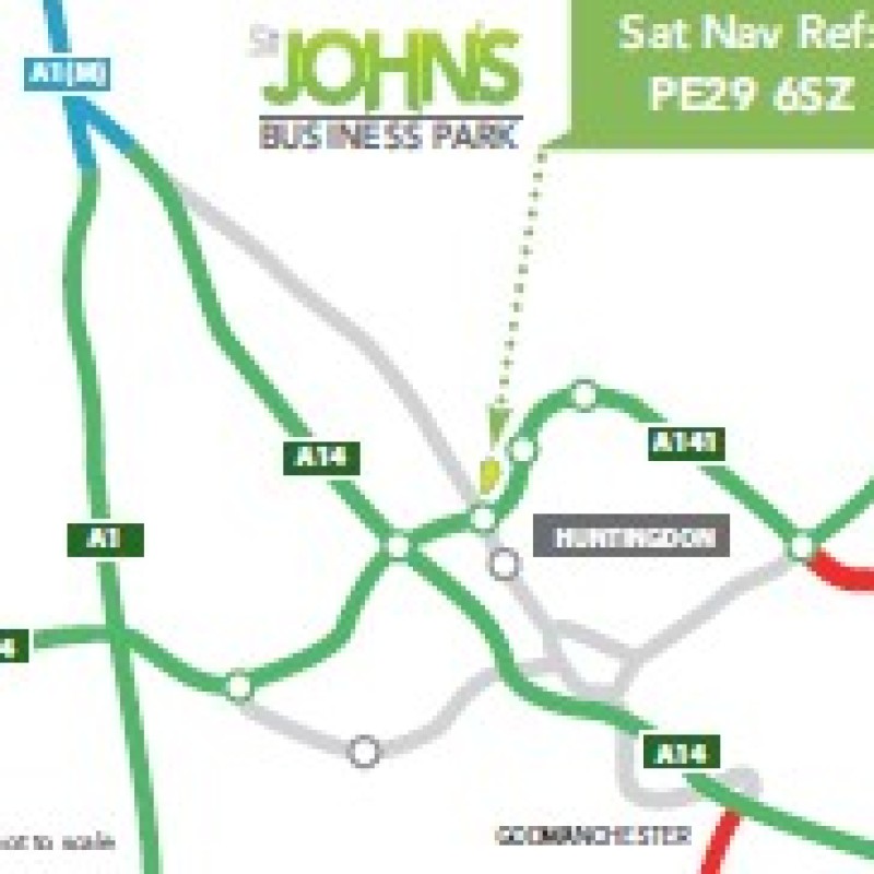 A road map of St John's business park.