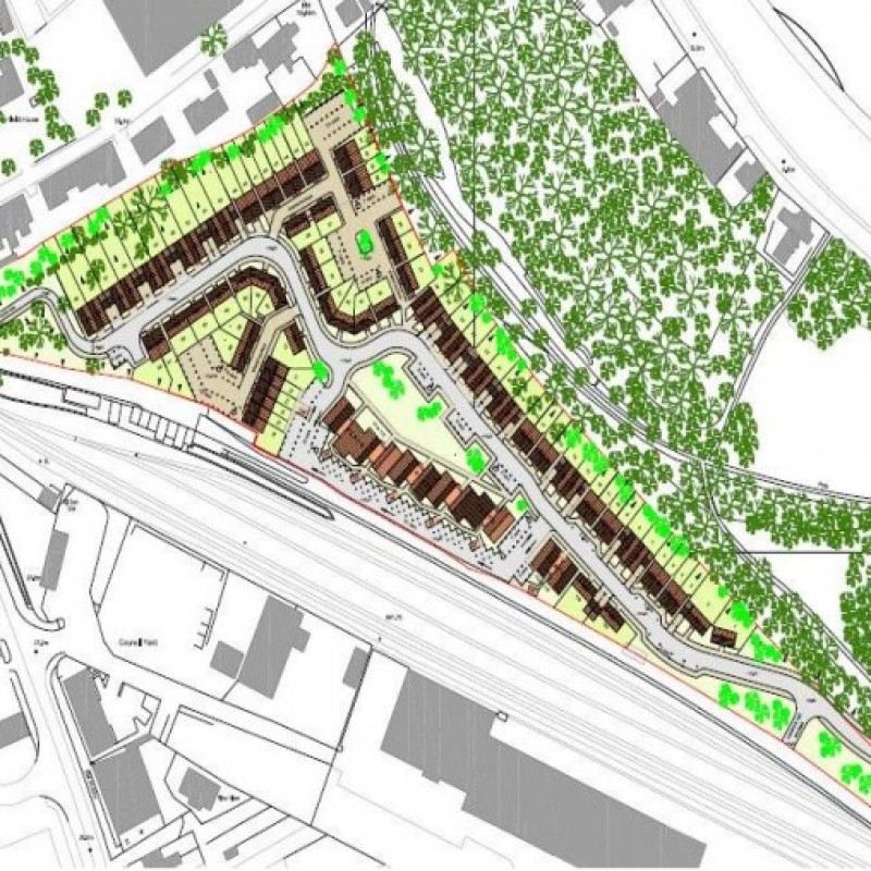 An aerial view of the available land.