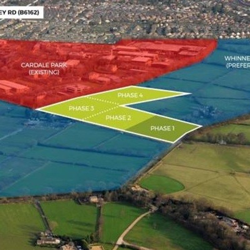 The available land (phase 1,2,3 & 4) is shaded
