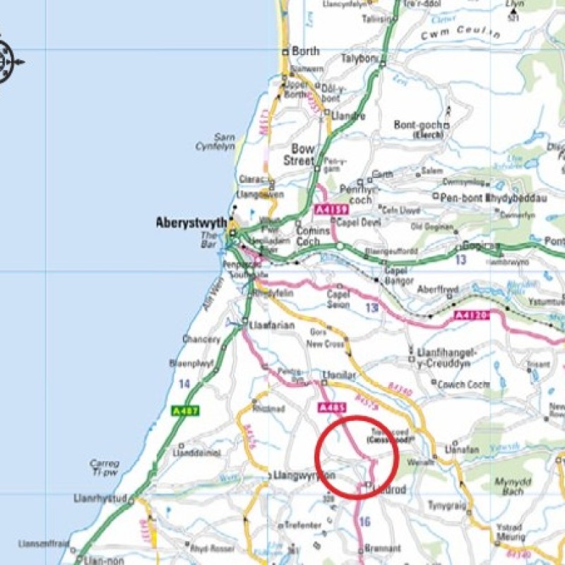 The availbale development plot as shown on a road map