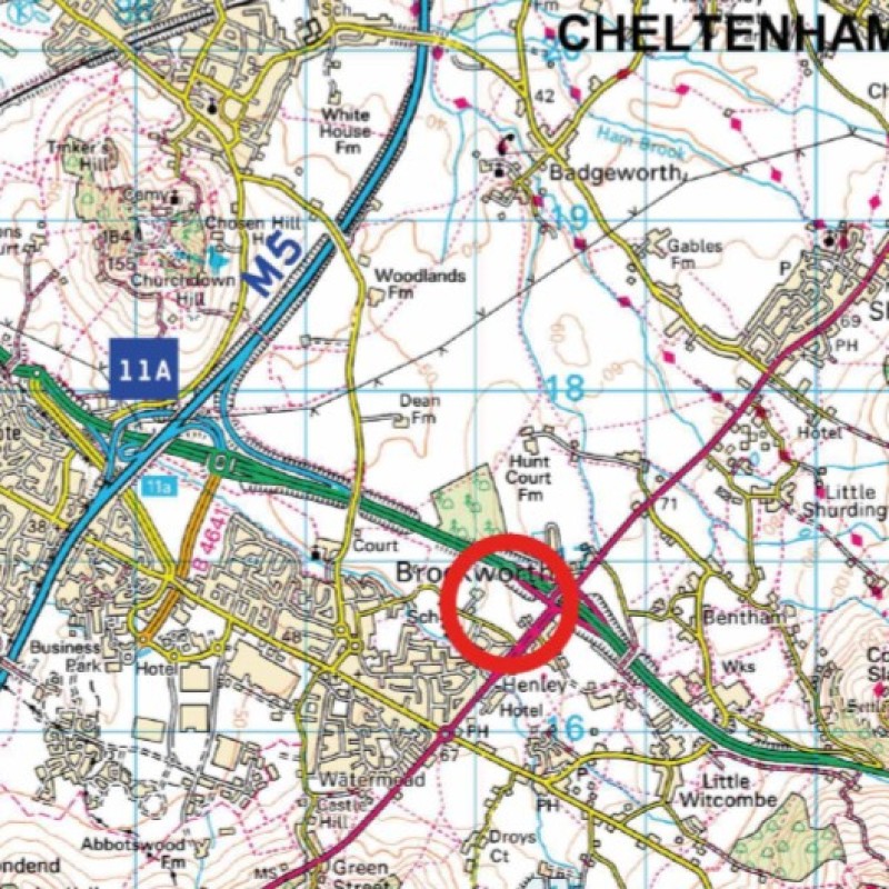 The availbale development plot as shown on a road map