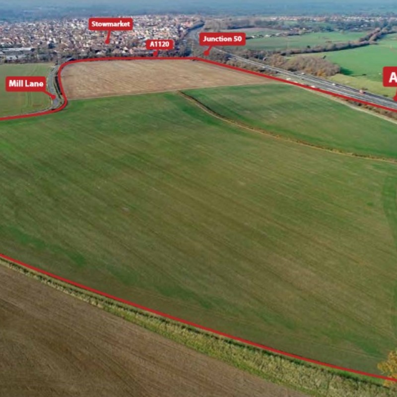 An outline of the availbale land.