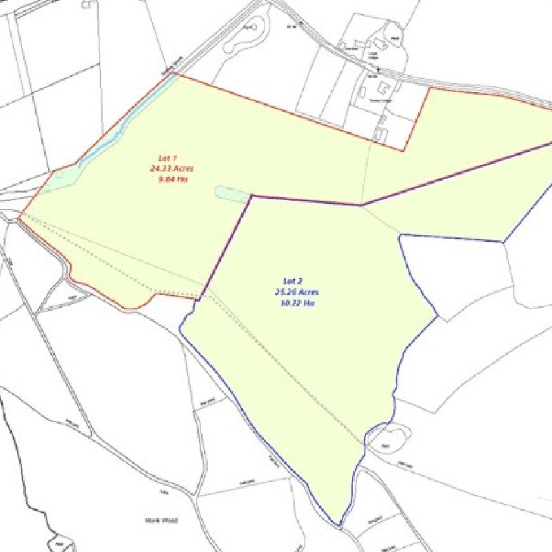 The two available lots as illustrated by the site plan