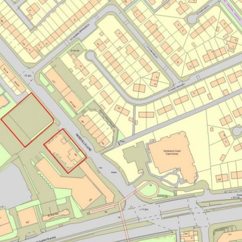 The available plots of land are outlined