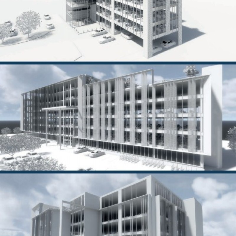 CGI interpretations of the potential office development