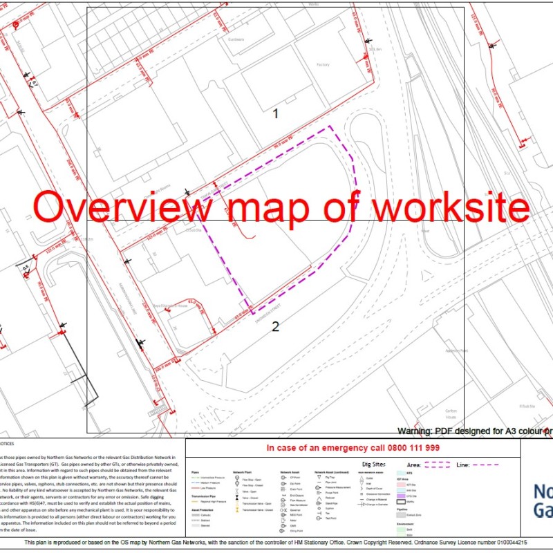 Utilities in the vicinity of the site
