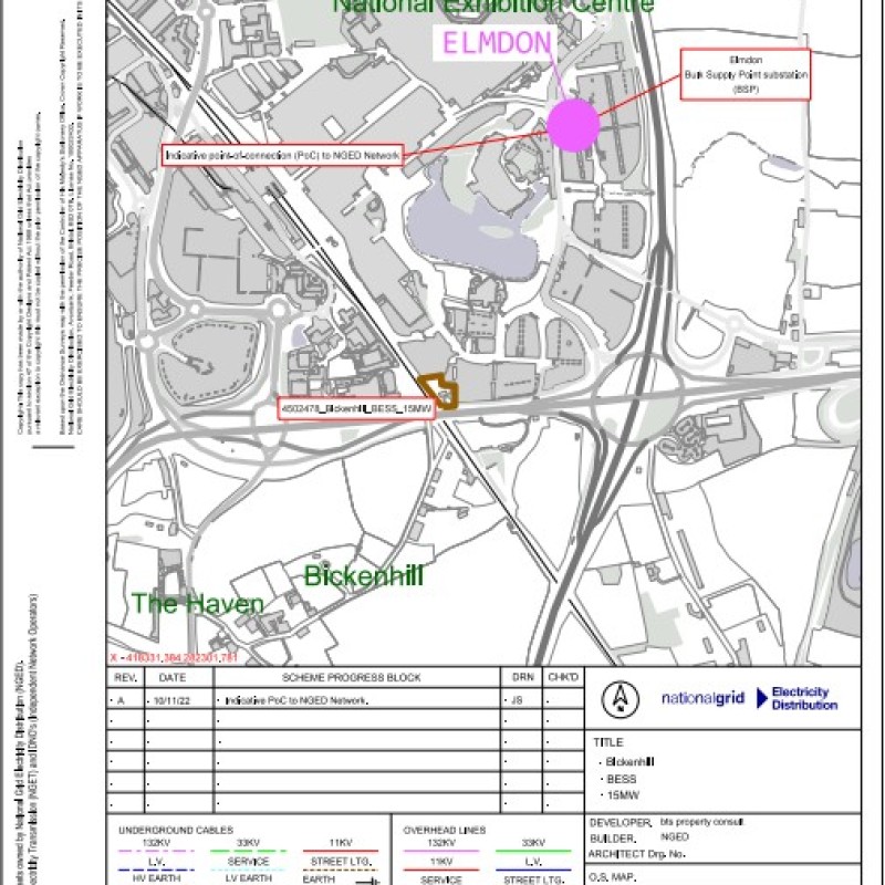 Bickenhill Nationak Grid map