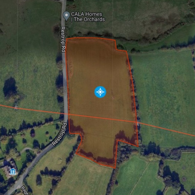 land on the east side of Restrop Road, Purton