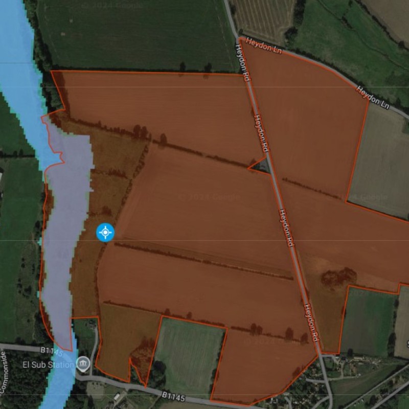 Location of the flood zone